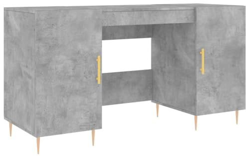 vidaXL Desk Concrete Grey 140x50x75 cm Engineered Wood