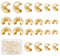 NICENEEDED 120 Cache-Noeud de Perles à Sertir., Couvre-Perles Ouvertes Demi-Rondes Plaquées Or 18K, Embout D'Extrémité de Cordon de Capuchon de Bouchon de Perle à Sertir en Laiton