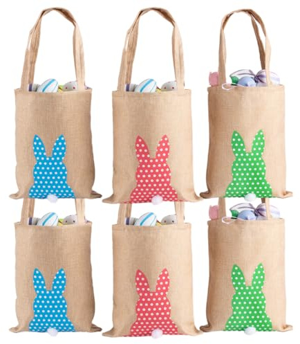 6 Stück Osterkorb Häschen,Kinder Osterkorb,jude ostertaschen,Osterhasen Taschen