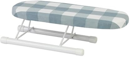 Planche à Repasser Pliable, Mini Petite Planche à Repasser de Table Portable, Accessoire Couture, Pieds Pliants Antidérapants, Légère, Peu Encombrante, 26 X 10 Cm, Table Repassage Voyage, Plaid Bleu