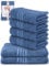 DecoHomeTextil Handtuch-Set 4 Handtücher, 2 Badetücher in Blau aus 100% Baumwolle, hochwertig, kuschelweich und saugstark