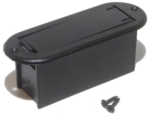 Battery box/case for electric acoustic guitar 9 volt flat mount black
