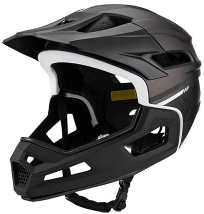 Casque de Vélo Intégral avec Doublure Amovible, Casque de Vélo Montagne, Casque Unisexe VTT MTB Femmes et Hommes, Taille Réglable 58-62cm Casques Anti-Choc équitation, Noir Titane