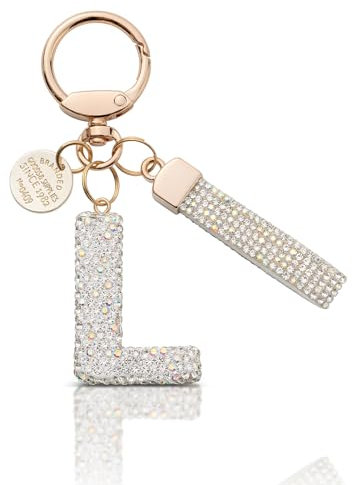 MORSUNBELA Schlüsselanhänger L Mädchen Schlüsselanhänger Buchstabe Schlüsselanhänger Glitzer Strass Schlüsselanhänger Damen