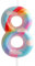 Kerzen zum 8. Geburtstag, Zahl 8, Rosa, Regenbogen-Motiv, für Geburtstag, Party, Wolke, Regenbogen-Thema, bezauberndes Design für Babys, Mädchen, Jungen, Geburtstag, Kuchendekoration, Abschlussfeier,