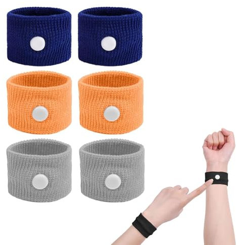 Reisekrankheitsbänder/Akupressur-Übelkeits-Armband gegen Übelkeit, 6 Pcs Seekrankheits-Armbänder zur natürlichen Linderung von morgendlicher Übelkeit, Schwindel, Angstzuständen, Reisekrankheit