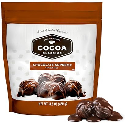 Cocoa Classics Chocolate Supreme Kakaomischung, hergestellt mit fettfreier Milch, einfach heißes Wasser hinzufügen, glutenfrei und koscher, milchfreundlich, 420 ml Beutel (1 Stück)