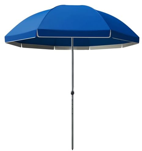 Outdoor Strandschirm mit UPF 50+ Sonnenschutz, wasserabweisender Stoff, höhenverstellbare Stange, 260cm/280cm, Terrassenschirm für Sonnenschutz, inklusive Tragetasche