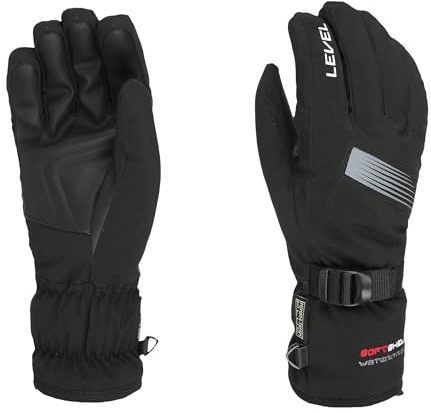 Level Hero Men's Ski and Snowboard Gloves with Short Cuff and Adjustable Strap, Men's Thermal Waterproof and Breathable Winter Gloves, Snow Clothing for Skiers and Snowboarders, 1 Pair