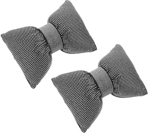 SWOOMEY 2stücke Auto Nackenkissen Mit Glitzerndem Strass-Bow-Design Weiche Pp-Baumwolle Komfortable Kopfstütze Für Autositze Einfache Montage Stilvolle Halsstütze Für Frauen