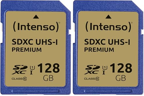 Intenso Premium SDXC UHS-1 128GB Class 10 Speicherkarte blau (Packung mit 2)