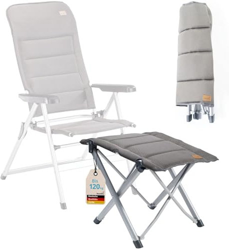 Skandika Klappstuhl Lepola | Campingstuhl faltbar aus Aluminium, Alu-Gartenstuhl, 7-Fach verstellbare Rückenlehne, 180kg belastbar, klappbar, hohe Lehne, Kopfstütze | Camping, Garten (Hocker)