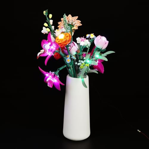 Beleuchtungsset für Lego Blumen 10342 Beautiful Pink Bouquet, LED-Licht Beleuchtungsset kompatibel mit Lego 10342 Building Blocks Modell (nur Licht, Nicht Modelle) (10342 Beautiful Pink Bouquett)