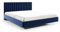 Sofello Polsterbett Lilly Schwarze oder goldene Beine Steppung - Bett aus Velour aus Samt mit Holz Lattenrost 180x200 cm (Riviera 81 - blau, 200x200)