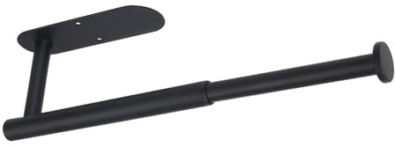 Porte-Essuie-Tout Auto-Adhésif ou Perforé DIYZON, Support Mural en Acier Inoxydable SUS304 pour Cuisine et Salle de Bain, Porte-Rouleau de Papier à Longueur Réglable (Noir)