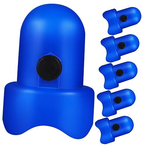 HANABASS 6 Sets Kunststoffkappen Geländerabdeckungen Trampolinzubehör Trampolin Schaumstangenhülsen Trampolinrohrkappen Trampolinpfähle Trampolinrohrschutz Trampolinstangenabdeckung Blau