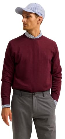 bugatti Herren Pullover Rundhals 7400-85510D | Regular Fit Basic Essential Baumwolle