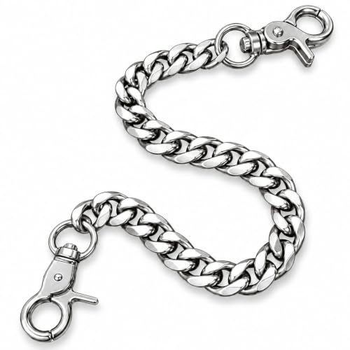 YOGAZEN Wallet Chain, Hosenkette 30 cm, Punk Hose Kette, Punk-Geldbörsenkette mit Karabinerhaken, Metall Jeanskette und Schlüsselanhänger Kette für Hosen für Männer, Frauen