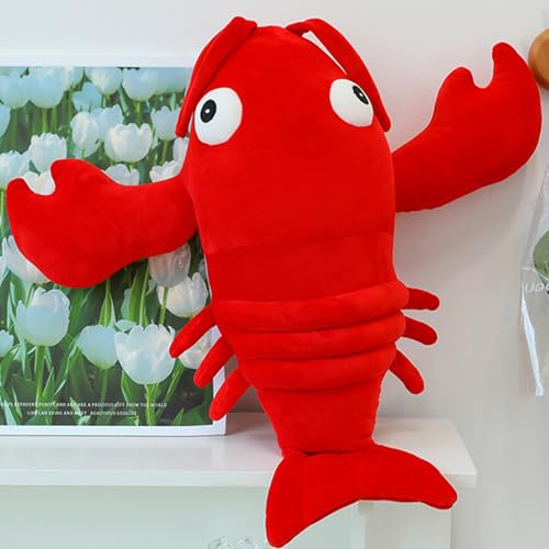 Xiyocadt Hummer Plüschtier, Garnelen Kuscheltier Spielzeug Geschenke, Kinder Kuschelweiches Plüschtiere, Kuschelige Spielgefährten (50CM)