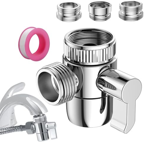 Roscid 3 Wege Wasserhahn umschaltventil Diverter Ventil für G1/2 M22-M24