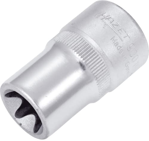 HAZET Steckschlüsseleinsatz 900-E16, 1/2 Zoll (12,5 mm) Vierkant | 1/2 Zoll (12,5 mm) Vierkant hohl, Antrieb 1/2 Zoll (12,5 mm) Vierkant hohl, Abtrieb Außen TORX Profil, Chrom-Vanadium, 52 g