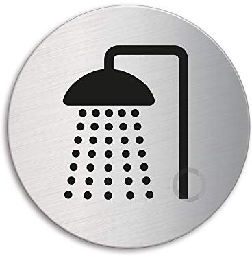 Plaque de Porte -Douche Ø 75 mm Acier Inoxydable brossé fin auto-adhésif No.39020