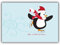 10x Französische Weihnachtskarte mit Schlittschuh laufendem Pinguin und Eisblume • Klappkarten Set mit Umschlägen zum Weihnachts-Fest, Neujahr für Familie, Freunde, Kollegen aus der Firma