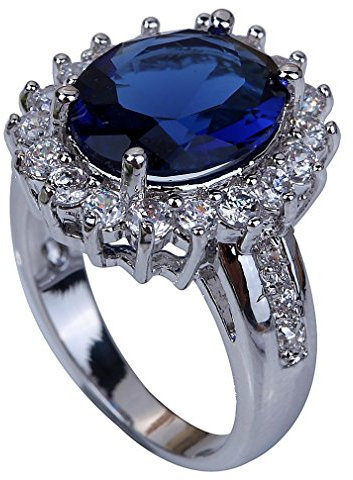 YAZILIND Schmuck Einzigartige Entwurfs-Silber überzogene Sapphire Women Ring Dame Geschenk Size9