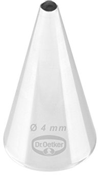 Dr. Oetker Lochtülle 4 mm, Lochtülle aus der Tüllen-Manufaktur, Backzubehör zum Dekorieren (Farbe: Silber), Menge: 1 Stück