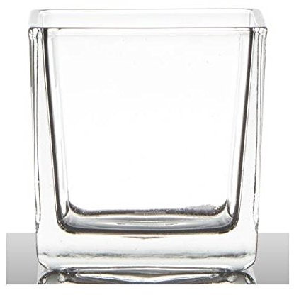 Teelichthalter, Dekoglas WÜRFEL Cube H. 8cm 8x8cm transparent Hakbijl