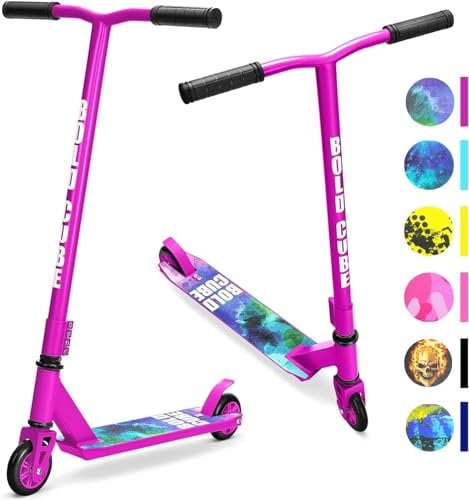 BOLDCUBE Stunt Roller | Freestyle Scotoer 6-16+ J. | Pro 360° | Aluminium | ABEC 7 | Für Kinder Jugendliche und Erwachsen