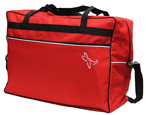 Reisetasche 40 x 20 x 25 cm Boardgepäck Bordcase Reise Koffer HANDGEPÄCK (Rot)