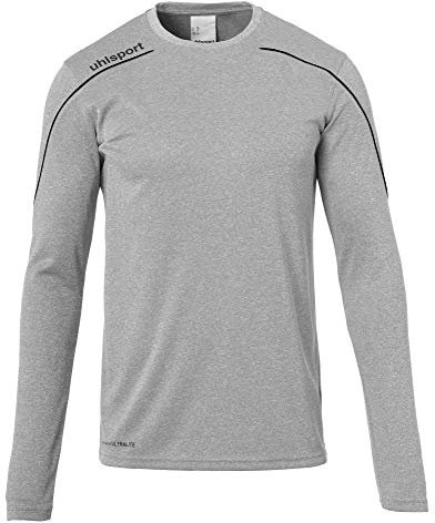 Uhlsport Stream 22 Long Sleeve Jersey Junior, White/Red, Moisture Wicking Dry Tech Kids, Size 34/36