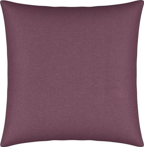 Erwin Müller Kuschelkissenbezug, Kissenhülle Single-Jersey Murnau - aubergine Größe 40x40 cm - bügelfrei, strapazierstark, elastisch, mit Reißverschluss