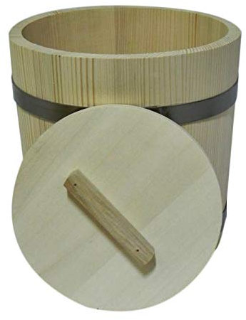 Wooden World – Holzeimer mit 2 Deckeln zum Fermentieren von Sauerkraut und Gurken Fass für Sauerkraut oder Sauna – 10 Liter