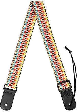 CASCHA Ukulele Strap, Carrying Strap adjustable up to 139cm, Jacquard, Rainbow HH 2200