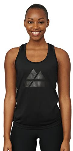 DANISH ENDURANCE Women's Fitness Tank Top (Schwarz/Schwarzes Logo Groß, Large)