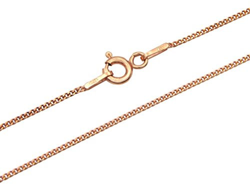 Kauf-mich-weg Panzerkette 925 Sterling Silber rose vergoldet 1,0mm breit Länge wählbar 36 40 45 50 55 60 cm Silberkette rosé Halskette Kette Damen (60)