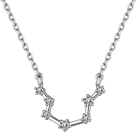ChicSilver Silber Sternzeichen Wassermann anhänger Sternbild Halskette mit Zirkonia für Damen Frauen
