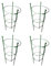 Cabilock 4 Stücke Garten Pflanzenstütze 45cm Kletterpflanzen Rankhilfe Staudenhalter Blumenstütze Pflanzen Rankgitter Blumenhalter für Topfpflanzen Zimmerpflanzen Rebe Rose Tomaten
