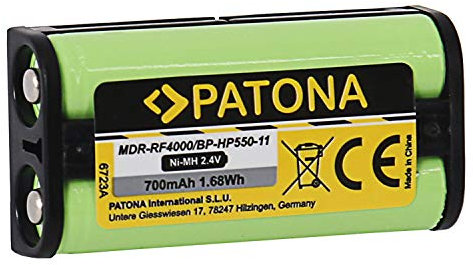 PATONA 6723 Batteria di ricambio per Sony BP-HP550-11 (700mAh) compatibile con MDR-RF4000 MDR-IF245RK Medion MDR-PF970 MDR-RF925 MDR-RF860 MDR-RF840 MDR-RF810