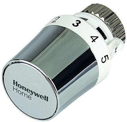 Honeywell Cabezal termostático Thera-5 de Home Radiators, conexión M30 x 1.5, con posición cero, blanco/cromado, color: blanco/cromo