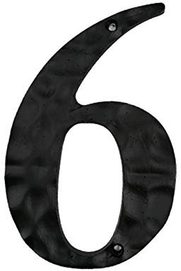 Pilang Zxxin-Hausnummer, # 0-9 im Freien wasserdichte Anti-Rost Home Hotel Türverkleidung Letter, 15 cm Gusseisen Materialien Metall 3D Moderne Hausnummer, Stark und langlebig (Color : 6)