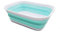 SAMMART 12L Collapsible Tub - Foldable Dish Tub - Portable Washing Basin - Space Saving Plastic Washtub (White/Lake Green)