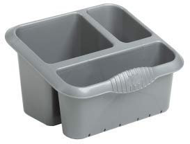 Wham Large High Grade Plastic Sink Tidy Drainer Cutlery Holder Caddy (Silver/Grey)