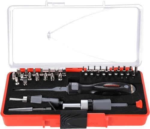 ValueMax Tournevis Magnétiques 40 en 1, Tournevis de Précision Multifonction avec 35 Embouts Pour la Réparation de Smartphones, Consoles, Ordinateurs, Portables, Montres