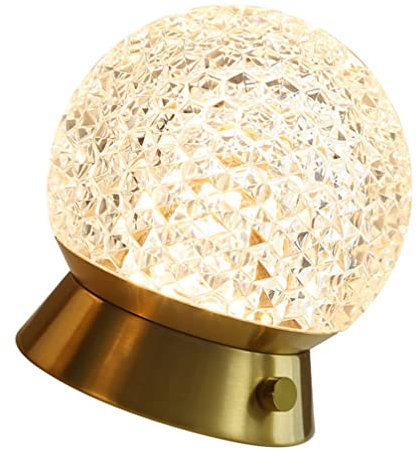 SOLUSTRE 1stk Tischlampe Aus Kristall Atmosphäre Salzlampe Nachttischlampe Fee Mondlampe Kinderzimmer Nachtlampe Kugellampe Stufenlos Dimmen Aluminiumlegierung Baby Dekorationen