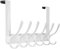 SKOLOO Crochet de porte en métal à suspendre avec 6 crochets, porte-serviettes, manteaux, blanc
