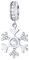 Glanz Weihnachten Schneeflocke Anhänger Charms passen Pandora Weihnachts Armband, 925 Sterling Silber Christmas Snowflake CZ Halskette Perlen, Geschenke für Braut/Partner/Mädchen