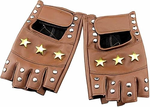 Xtom2013 Damen Biker fahren motorrad igel spiele fingerlose handschuhe Leder 11